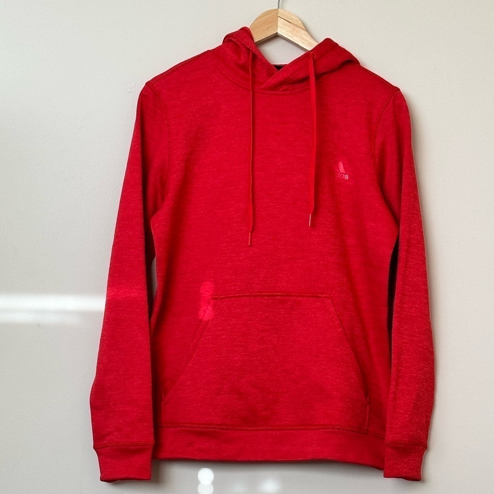 Women’s Bright Red Adidas Pullover Hoodie with Climate Control - Size Small